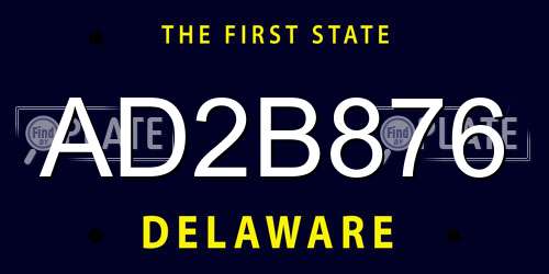 AD2B876 Delaware License Plate