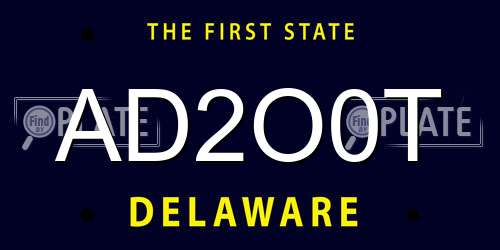 AD2O0T Delaware License Plate