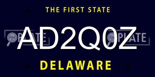 AD2Q0Z Delaware License Plate