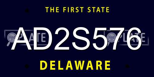 AD2S576 Delaware License Plate