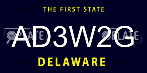 AD3W2G Delaware License Plate