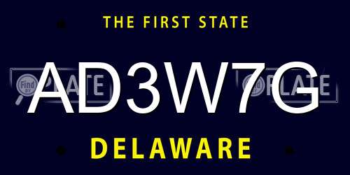 AD3W7G Delaware License Plate