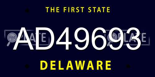 AD49693 Delaware License Plate
