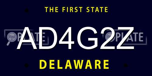 AD4G2Z Delaware License Plate