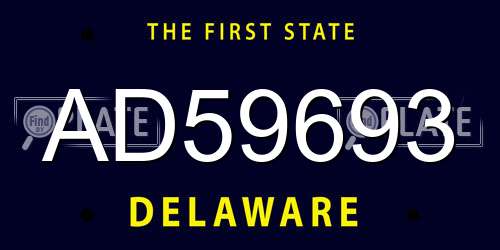 AD59693 Delaware License Plate