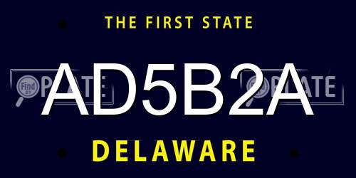 AD5B2A Delaware License Plate