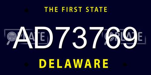 AD73769 Delaware License Plate