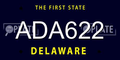 ADA622 Delaware License Plate