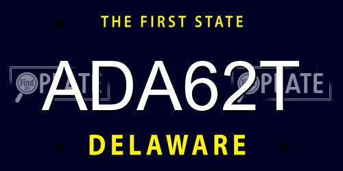 ADA62T Delaware License Plate