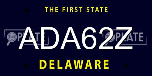 ADA62Z Delaware License Plate