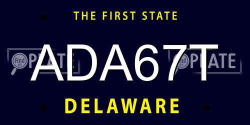 ADA67T Delaware License Plate