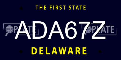 ADA67Z Delaware License Plate