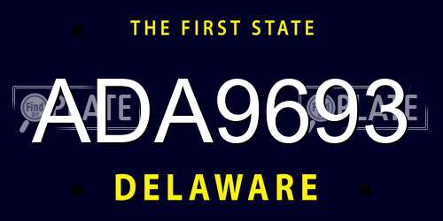 ADA9693 Delaware License Plate