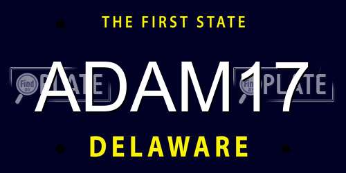 ADAM17 Delaware License Plate