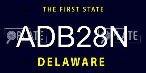 ADB28N Delaware License Plate