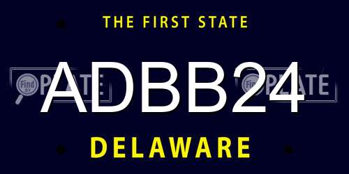 ADBB24 Delaware License Plate
