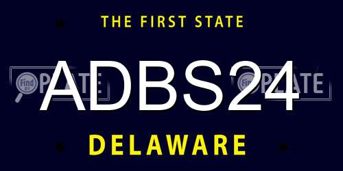 ADBS24 Delaware License Plate