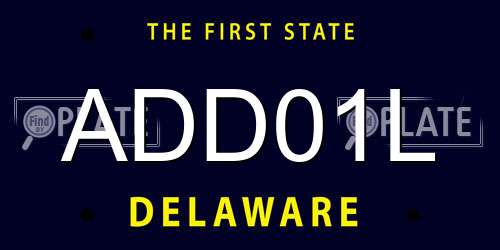 ADD01L Delaware License Plate