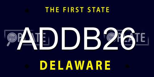 ADDB26 Delaware License Plate