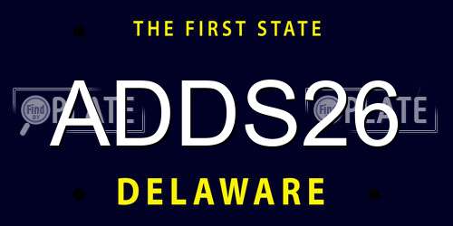 ADDS26 Delaware License Plate