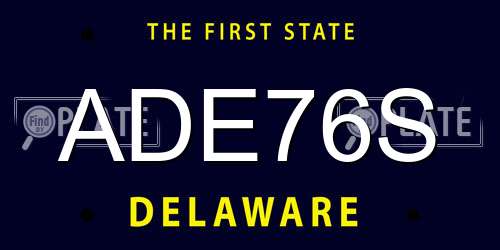 ADE76S Delaware License Plate