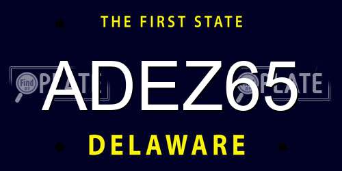ADEZ65 Delaware License Plate