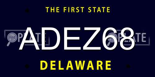 ADEZ68 Delaware License Plate