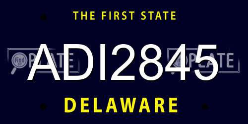 ADI2845 Delaware License Plate