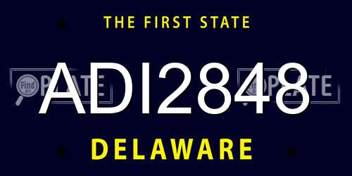 ADI2848 Delaware License Plate