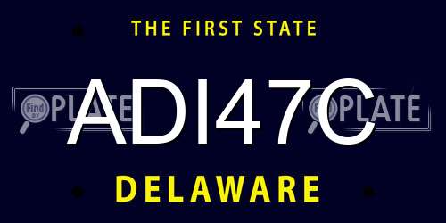 ADI47C Delaware License Plate