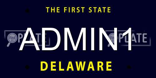 ADMIN1 Delaware License Plate