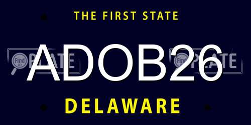 ADOB26 Delaware License Plate
