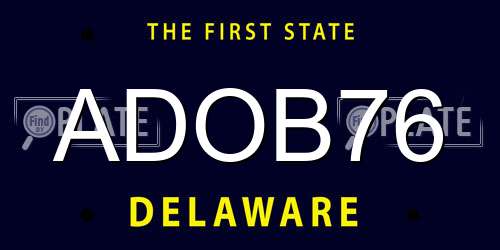 ADOB76 Delaware License Plate