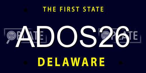 ADOS26 Delaware License Plate