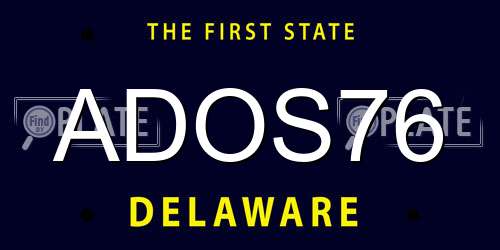 ADOS76 Delaware License Plate