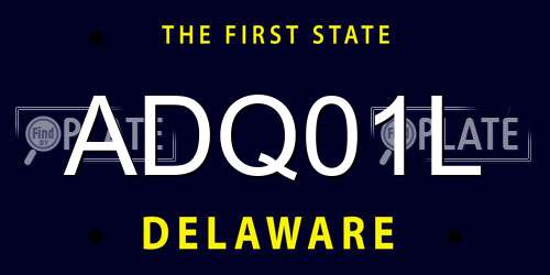 ADQ01L Delaware License Plate