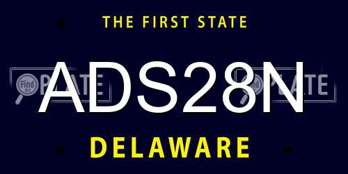 ADS28N Delaware License Plate