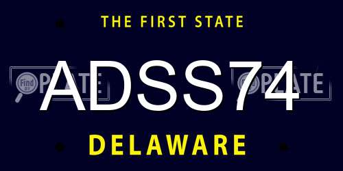 ADSS74 Delaware License Plate