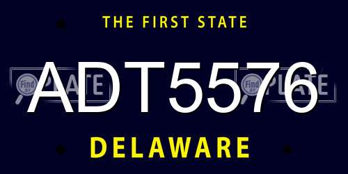 ADT5576 Delaware License Plate