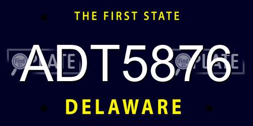 ADT5876 Delaware License Plate