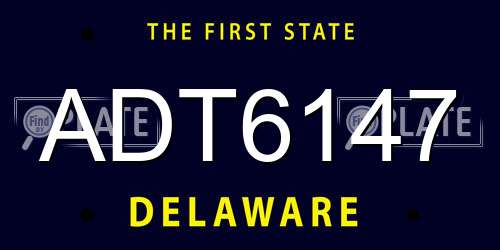 ADT6147 Delaware License Plate