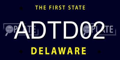 ADTD02 Delaware License Plate