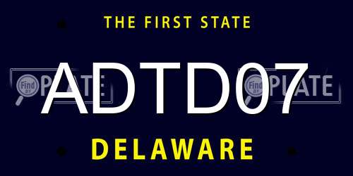 ADTD07 Delaware License Plate