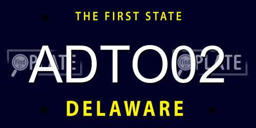 ADTO02 Delaware License Plate