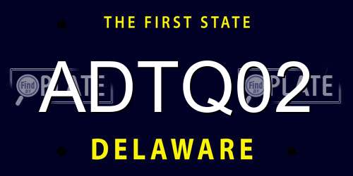 ADTQ02 Delaware License Plate