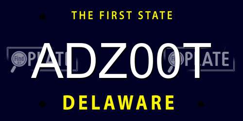 ADZ00T Delaware License Plate