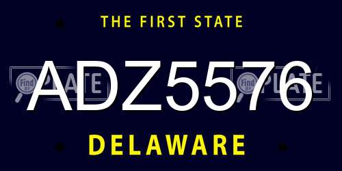 ADZ5576 Delaware License Plate