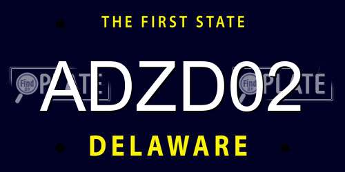 ADZD02 Delaware License Plate