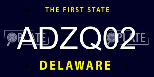ADZQ02 Delaware License Plate