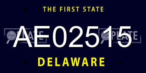 AE02515 Delaware License Plate